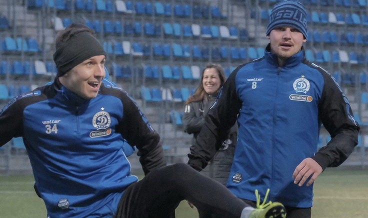 Алексей Вакулич и Роман Давыскиба. Фото ФК "Динамо" (Минск)