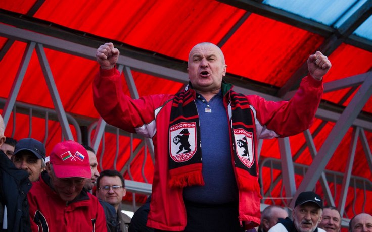 ЧБ-2023. Сморгонь - Слуцк - 3:2. Трибуны хозяев. Фото ФК "Сморгонь"