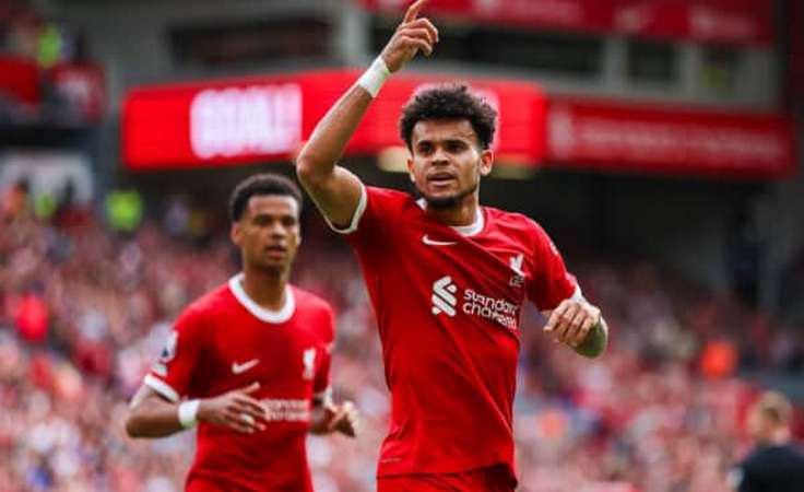 Англия-2023/24. 2-й тур. Ливерпуль - Борнмут - 3:1. Луис Диас