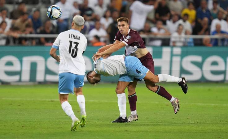 ЕВРО-2024. Квалификация. Израиль - Беларусь - 1:0. Владислав Морозов. Фото пресс-службы БФФ