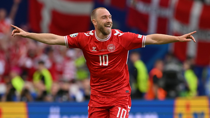 ЕВРО-2024. Словения - Дания. Кристиан Эриксен. Фото uefa.com