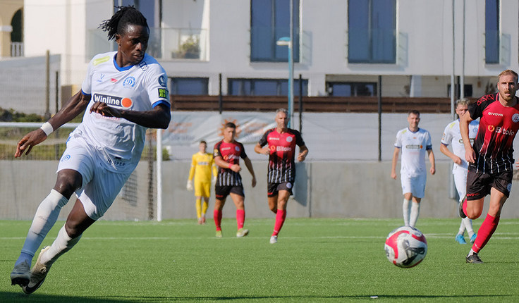 Лига Европы-2024/25. 3-й кв. раунд. Линкольн Ред Импс - Динамо Мн - 2:1. Стивен Альфред. Фото ФК "Динамо-Минск"