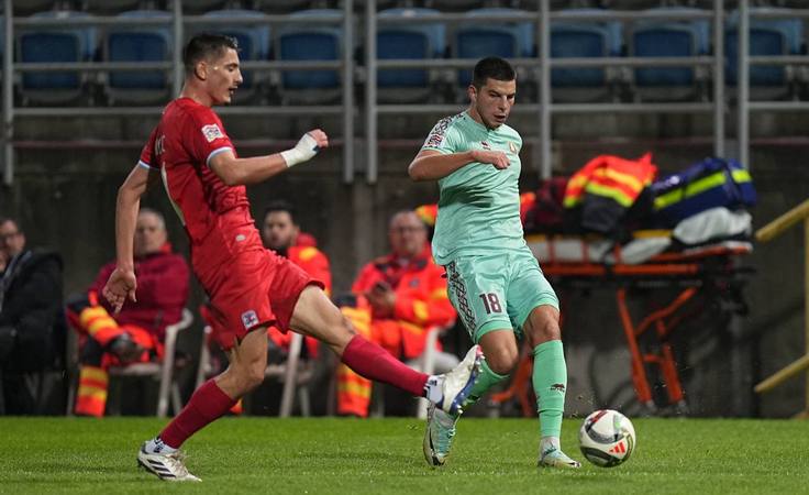 Лига наций-2024/25. Беларусь - Люксембург - 1:1. Герман Барковский. Фото БФФ