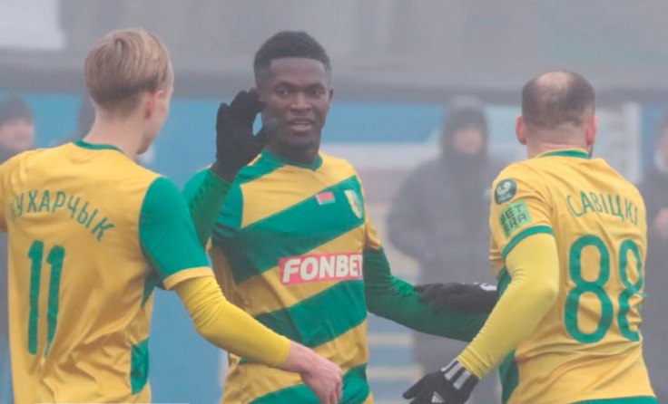 Белазовец-2025. Торпедо-БелАЗ - Неман. Юрий Клочков, Леонард Гвет и Павел Савицкий. Фото ФК "Неман"