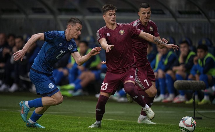 ТМ-2025. Беларусь - Казахстан - 4:1. Фото БФФ. Трофим Мельниченко