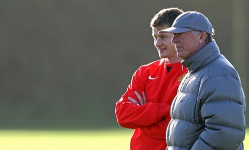 Оле-Гуннар Солшер и Алекс Фергюсон