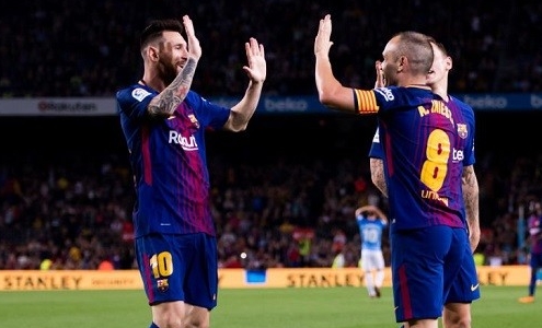 Лионель Месси и Андрес Иньеста