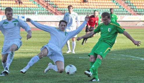 04.04.09. ЧБ-2009. Неман - Гомель - 1:0. Голевой удар Ивана Денисевича