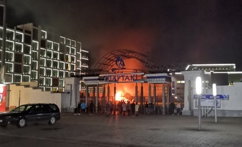 Стадион Спартак. Пожар. Фото vk.com/dtpmogilev