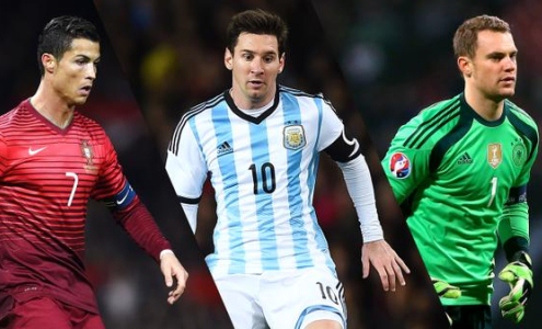 Криштиану Роналду, Лионель Месси и Мануэль Нойер